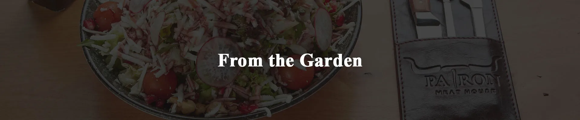 Fresh Salads Menu Banner at Patron Meat House Abu Dhabi